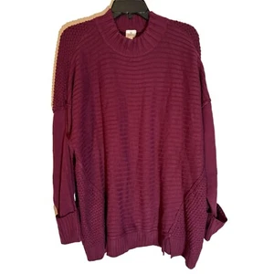 Dressbarn Women's Burgundy Textured Knit Sweater 3X 100% Acrylic - Picture 1 of 12