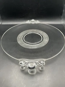Vintage Duncan Miller Teardrop Clear Glass Lemon Dish Tab Handle Plate - Picture 1 of 7
