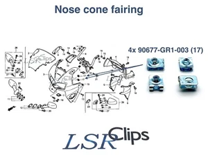4x VFR800F 1998-2001 nose cone fairing metal speed clip nut spire clip spire nut - Picture 1 of 8