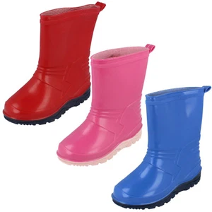 Solde Enfants Unisexe Enfants Filles Garçons Bottes en Caoutchouc X1058 Détail - Picture 1 of 19