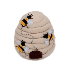 HobbyGift Pin Cushion Bee Hive - Appliqué Bee Design - Sewing Needles Storage