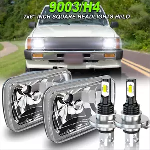 Pair 7x6" 5x7 LED Headlights w/H4 Hi-Lo For toyota Hilux 1988-1997 Pickup 82-95 - Picture 1 of 13