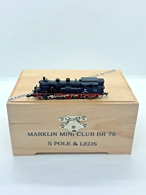 Z Scale Marklin Mini-Club 88062 BR 78 5 Pole Motor Custom Wood Case & LEDs - Image 1 of 4
