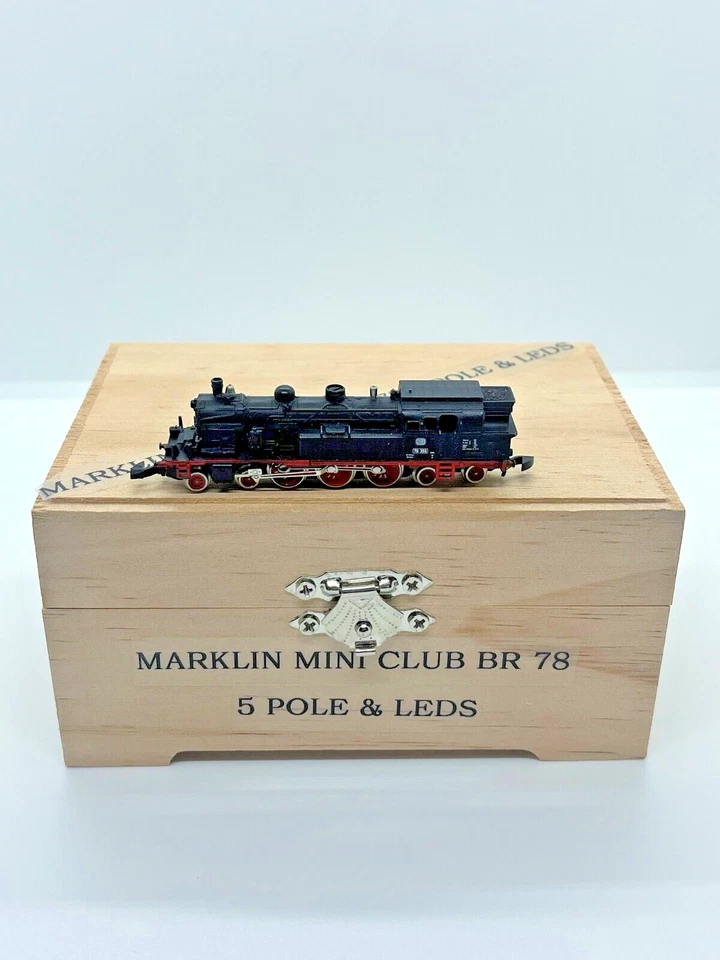 Z Scale Marklin Mini-Club 88062 BR 78 5 Pole Motor Custom Wood Case & LEDs - Image 1 of 4