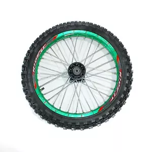 GREEN 12mm Axle 70/100 - 17 17" Inch Front Wheel Rim Tyre Tire PIT PRO Dirt Bike - Picture 1 of 5