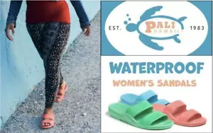 Pali Hawaii Sandals Slip On 2 Strap Womens Sandals / Slides (Sizes 5 - 11) NWT - Picture 1 of 12