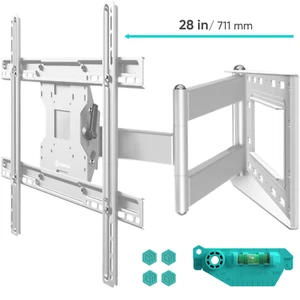 ONKRON TV Wall Mount with Swivel/Tilt for Most 40-60 Inch TV up to 150 lbs White - Picture 1 of 12