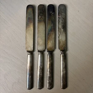 Lote de 4 cuchillos de mantequilla antiguos Roger’s Bros 1847 garantizados 16 DWT - Imagen 1 de 4