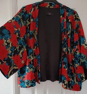 STUNNING GOK X TU DESIGNER KIMONO SLEEVE ORIENTAL DESIGN JACKET SIZE 14 16 NEW - Picture 1 of 5