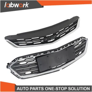 Labwork Front Upper and Lower Grille For 2016-18 Chevrolet Cruze Black 2Pcs - Picture 1 of 20