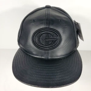 New Green Bay Packers Large 7 1/4- 7 3/8 Leather Blacked Out Hat Reebok Cap NFL - Picture 1 of 8
