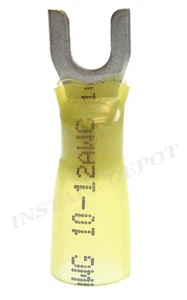 25 pcs 3M 12-10 GAUGE HEAT SHRINK FORK SPADE TERMINALS WIRE CONNECTORS - #8 STUD - Picture 1 of 1