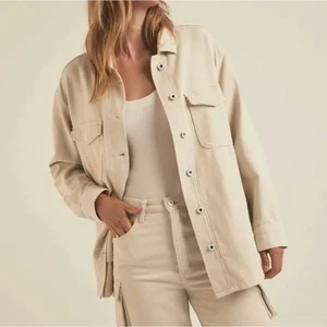 Camisa FAVORITE HIJA The Dad Shacket Hueso Blanca De Gran Tamaño Con Botones Talla S - Imagen 1 de 8