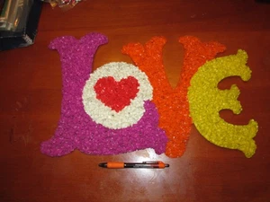 MCM VINTAGE 60 70ER JAHRE GESCHMOLZEN PLASTIK POPCORN KUNST LIEBE MOD HIPPIE WANDDEKO - Bild 1 von 2