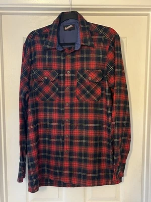 Vintage 70’s “Rugged” Men’s Sz L Tall L/S Red/Blue Plaid Outdoor Shirt  - Image 1 of 4
