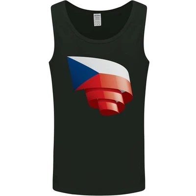 Curled Czechia Flag Czech Republic Day Football Mens Vest Tank Top - Image 1 of 4
