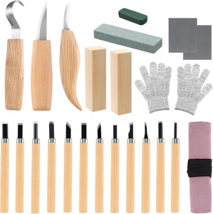 24 Stück Schnitzmesser Set Holzschnitzwerkzeug Set Holzschnitzset - Bild 1 von 6