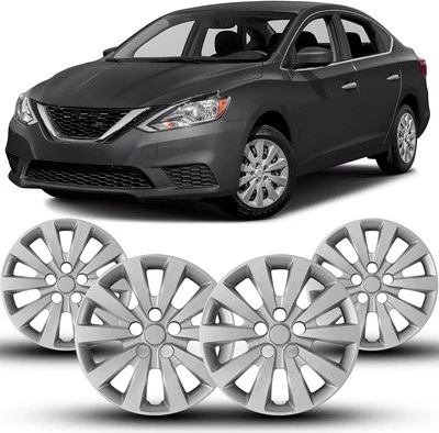 4 Pack 16" Hubcaps For 2013-19 Nissan Sentra / 2011- 17 Nissan Leaf Wheel Covers Foto 1 de 4
