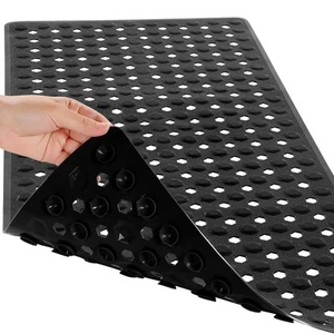 Bathtub Shower Mat 34.5 x 15.5, Non Slip Bath Mats for Tub Floor with Drain Hole - Picture 1 of 5