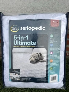 Serta 5-in-1 Ultimate Quilted Comfort And protection Mattress Pad Full Size Bed - Picture 1 of 9