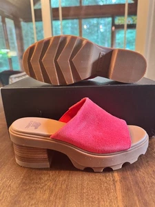 Sandalia Sorel Joanie Plataforma Tacón Deslizable Para Mujer (Talla 9) Rojo Glo/Goma 2 - Imagen 1 de 9