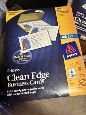Avery Clean Edge Printable Business Cards 2" x 3-1/2", White, 120 Cards (8879) - Image 1 of 2