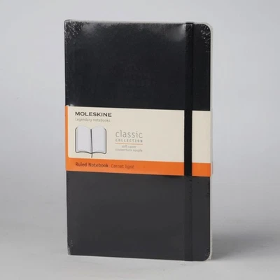 MOLESKINE Notebook Classic Soft Cover LINED Notebook 192 Pages 5” x 8-1/4” BLACK - Image 1 of 4