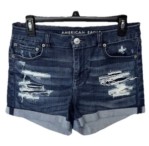 Pantaloncini jeans American Eagle NE(X)T livello elasticizzato curvy midi polsini invecchiati 8 - Foto 1 di 6