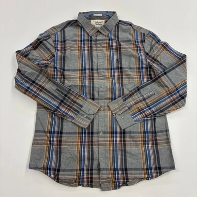 Camisa Original Penguin Para Hombre Gris A Cuadros Manga Larga Abotonada Talla XL Foto 1 de 4