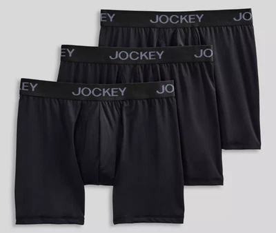 NEW Jockey Generation Men's 3 Pack Cotton Stretch Boxer Briefs Black Size Large - Image 1 of 2