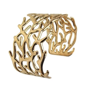 Ella Jonte Armreif gold Koralle breites Statement Armband one size verstellbar - Bild 1 von 4