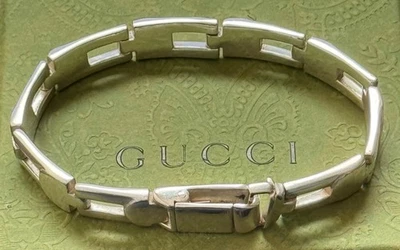 Gucci Bracelet GG Link  Sterling Silver 925  7 1/4" Made in Italy - Image 1 of 4