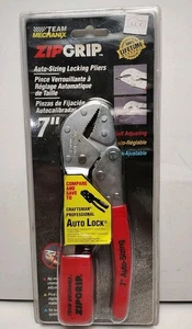 Zip Grip Auto Lock Pliers 7" Made in USA Vintage 1997 Team Mechanix New Sealed - Picture 1 of 9