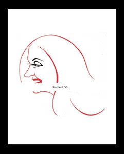TALLULAH BANKHEAD 1942-rpt Broadway star The Skin of Our Teeth Caricature MATTED - Picture 1 of 1