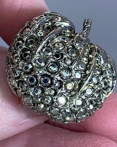 Halloween Kürbis Vintage Silber Brosche Pin M-3348 - Bild 1 von 3