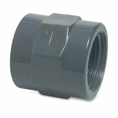 Profec Gewindemuffe, PVC-U, 10 bar, grau