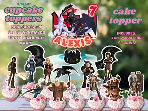 how to train your dragon cupcake birthday party supplies centerpiece decoration - Picture 1 of 22