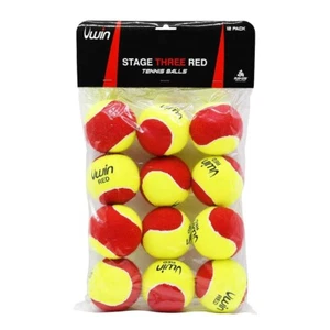 UWIN STAGE THREE/3 RED TENNIS BALLS PACK OF 12 TENNIS OUTDOORS PRACTISE SPORT - Picture 1 of 4