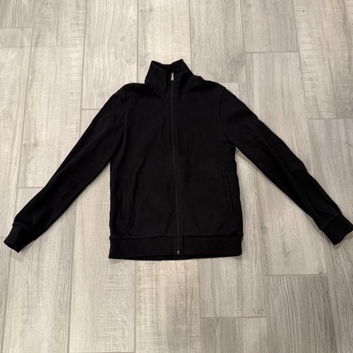 Autentica GUCCI Felpa Uomo Zip Up Nera con Cappuccio Tg S con Dettaglio Gucci Web