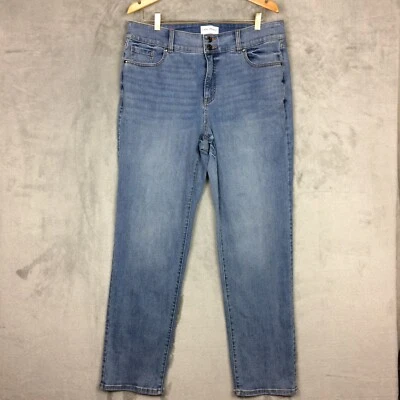 Lane Bryant Straight Denim Sz 16 Shaping Flex Waistband 32 in Inseam Medium Wash - Image 1 of 4