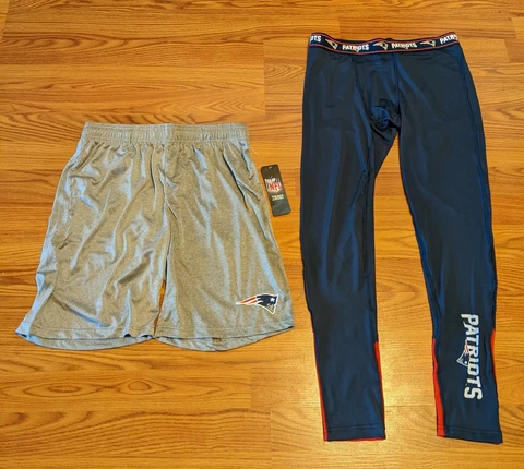 New England Patriots NFL Football Shorts & Pants/Leggings (Youth XL) - 2 Pack! Cover