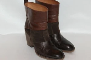 MAISON MARTIN MARGIELA Paris Dk Brown Leather& Suede Ankle Boots EU36 ITALY $895 - Picture 1 of 9