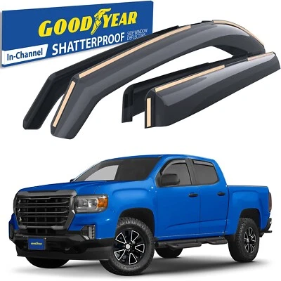 Parasoles de lluvia protectores de viento para GMC Canyon 2015-2022 doble cabina Foto 1 de 4