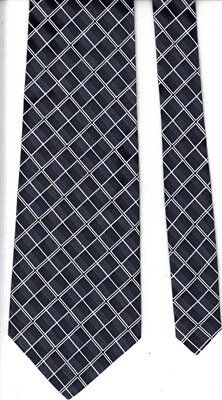 Corbata Ralph Lauren para hombre negra/gris hecha en EE. UU. 100 % seda 56 pulgadas por 4 pulgadas Foto 1 de 3