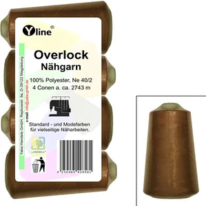 4 Spulen Overlockgarn Nähgarn braun 4x2743m (0,01EUR/10m), 2958 - Bild 1 von 1