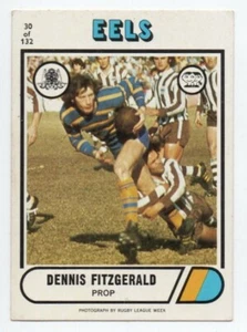 1976 Nrl Rugby League Scanlens (30) Dennis FITZGERALD Eels - Bild 1 von 2