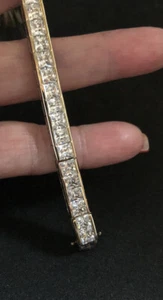 VINTAGE Bracelet~ Stunning ~ESTATE HIGH END CZ TENNIS GOLD TONE 7" BRACELET!!! - Picture 1 of 7