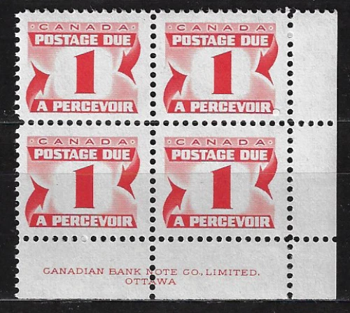 Canada Postage Due Stamps - Inscription Corner Block ''3th Issue'' #J28i L - MNH - Image 1 of 1
