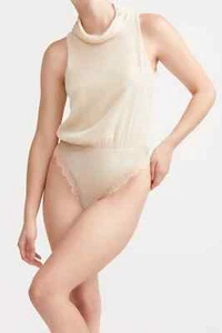 SLEEPING WITH JACQUES Bianca Sleeveless Bodysuit Pink Beige Size AUS 8 New Cond - Picture 1 of 15