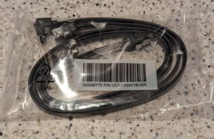 SATA 3 III 6Gbps Cable 19" 50cm Black Gigabyte 12CF1-2SAT1B-02R - 2 Cable Pack - Picture 1 of 1